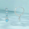 S925 White-plated Retro Heart-shaped Blue Turquoise Earrings(SCE1738)