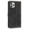 For iPhone 11 Pro Tulips Embossed Leather Phone Case with Lanyard(Black)