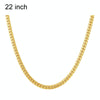 2 PCS 5mm Full Sideways Gold Plated Necklace Fashion Jewelry, Specification: 22 inch (55cm)