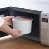 Kitchenware Microwave Oven Utensils Rrice Cooker Heating Steamer Pot Steamed Rice Box(Bright Orange)