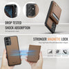 For Samsung Galaxy A13 4G JEEHOOD J06 British Style RFID MagSafe Card Bag PU Phone Case(Brown)