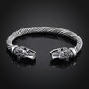 Men Wristband Cuff Dragon-Head Viking Bracelet Jewelry Fashion Accessories(Antique Silver Plated)