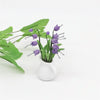 1:12 Mini House Toy Simulation White Lily with Porcelain Valley for Garden Scene Decoration(Purple)