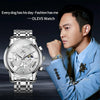 OLEVS 2892 Men Multifunctional Business Waterproof Quartz Watch(White + Silver)