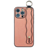For iPhone 13 Pro Max Wavy Wristband Bracket TPU Phone Case(Pink)