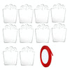 10pcs Clear Acrylic Christmas Decoration Hangers DIY Blank Xmas Tree Ornament With Rope, Style: Gift Box