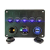 RV Yacht Car Combination Cat Eye Switch Dual USB Car Charging Control Panel With Voltmeter(Blue Light)