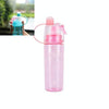 Creative Spray Water Bottle Sports Bottle Portable With Lid Summer Hydration Beauty Plastic Cup, Size:600 ML(Pink)