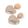 Peach Heart Earrings Retro Series Acrylic Stud Earrings for Women(Light Brown)