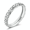 SCR776-10 Sterling Silver S925 Vintage Embossed Pattern Ring