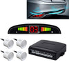 Car Buzzer Reverse Backup Radar System - Premium Quality 4 Parking Sensors Car Reverse Backup Radar System with LCD Display(White)