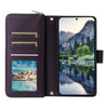 For Samsung Galaxy A15 Nine-card Slots Zipper Wallet Bag Leather Phone Case(Dark Purple)