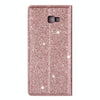 For Samsung Galaxy J4+ Ultrathin Glitter Magnetic Horizontal Flip Leather Case with Holder & Card Slots(Rose Gold)