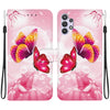For Samsung Galaxy A32 5G Crystal Texture Colored Drawing Leather Phone Case(Pink Butterflies)