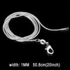 1MM Personality Fashion Silver Plated Snake Bone Chain(Silver length:20 inch)