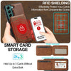 For Samsung Galaxy S22 5G LC.IMEEKE L3 Series Detachable RFID Card Bag Magsafe Phone Case(Brown)