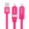 HAWEEL 1m 2 in 1 Micro USB & 8 Pin to USB Data Sync Charge Cable(Magenta)