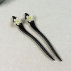 Classical Green Sandalwood Ancient Hairpin Hair Costume Headdress-Banyue Jade Flower + Gift Box, Gift Box Colors Are Random (White)