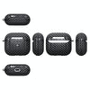 For AirPods 4 Carbon Fiber Texture TPU Shockproof Protective Earphone Case with Hook(Black)