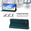 For Samsung Galaxy M54 5G Global / F54 RC01 Dual-Folded Magnetic Suction RFID Leather Phone Case(Dark Green)