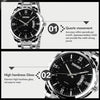 SKMEI 9069 Multifunctional Outdoor Fashion Business Waterproof Silver Shell Quartz Wrist Watch(Black)
