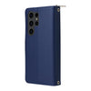 For Samsung Galaxy S23 Ultra 5G Nine-card Slots Zipper Wallet Bag Leather Phone Case(Blue)