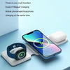 Folding 3 In 1 Wireless Charger For iPhone, Galaxy, Huawei, Xiaomi, LG, HTC and Other QI Standard Smart Phones (White)