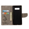 For Galaxy Note 8 Pressed Flowers Butterfly Pattern Horizontal Flip Leather Case with Holder & Card Slots & Wallet & Lanyard (Grey)