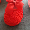 Baby Shoes Newborn Baby Girls Princess Baby Girls Shoes Bowknot Crib Non-slip Footwear Shoe, Size:12(Red)