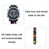 JNEW A380-20090-5 Children Cartoon Dinosaur Rhino Waterproof Time Recognition Colorful Backlight LED Electronic Watch(Black)
