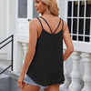 Women Tank Tops Summer Sleeveless Spaghetti Straps Camisole Top, Size: S(Black)