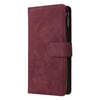 For Samsung Galaxy S25 Ultra 5G Multifunctional Frosted Zipper Wallet Leather Phone Case(Wine Red)