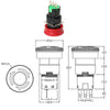 LA16 16mm Mounting Hole Emergency Stop Switch Mushroom Type Self-Locking Pushbutton Switches