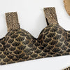 Woman Sexy Gilding High Waist Two Piece Bikini Swimsuit, Size:L(As Show)