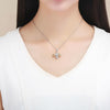 S925 Sterling Silver Bee Zircon Pendant Lady DIY Necklace Pendant, Style:Pendent+Necklace