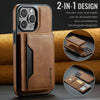 For iPhone 14 Pro Max DG.MING MAGKING-K2 Series MagSafe RFID Card Bag Detachable Phone Case(Brown)