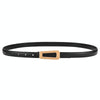 105cm Women Leather Belt Casual Versatile Retro Belt Jeans Waist Band(Black)