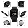 SKMEI 1894 Square Sports Waterproof Student Simple Multifunctional Luminous Watch(Black White Machine)