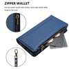For Samsung Galaxy A54 5G Magnetic Closure Nine Card Slots Zipper Leather Case with Hand Strap(Dark Blue)