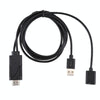 1080P USB 2.0 Male + USB 2.0 Female to HDMI HDTV AV Adapter Cable for iPhone / iPad, Android Smartphones(Black)