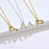 S925 Sterling Silver 26 Engligh Letters Colorful Zircon Women Nacklace Jewelry, Style:J(Silver)