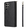 For Samsung Galaxy S25 Ultra 5G 9-Card Slots Zipper Wallet Bag Leather Phone Case(Black)