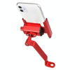 CYCLINGBOX Aluminum Alloy Mobile Phone Holder Bicycle Riding Takeaway Rotatable Metal Mobile Phone Bracket, Style:Rearview Mirror Installation(Red)