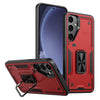 For Samsung Galaxy S25 5G Ring Holder PC Hybrid TPU Phone Case(Red)