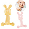 Bunny Baby Teether BPA Free Food-Grade Silicone Teether Infant Teething Stick Anti-Eating Hand, Color: With Box Pink