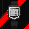 SANDA 388 Fashionable Square Outdoor Sports Leisure Watch Men's And Women's Multi-Functional Waterproof Luminous Electronic Watch(Silvery)