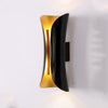 E27 LED Living Room Background Hotel Villa Corridor Bedroom Bedside Wall Lamp Small(Inside Gold Outside Black)