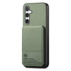 For Samsung Galaxy A26 Twill Fabric Leather Vertical Flip RFID Card Bag Phone Case(Green)