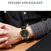 SKMEI 9058 Multifunctional Outdoor Fashion Waterproof Gold Shell Quartz Wrist Watch(Men Style Gold Face Brown Strap)