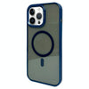 For iPhone 14 Pro Metal Lens Frame MagSafe Phone Case(Navy Blue)